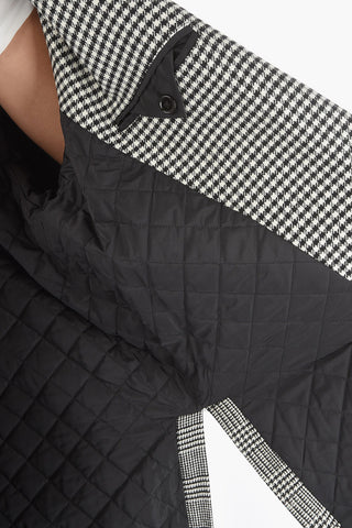 Patchwork Wool Blend Quilted Coat