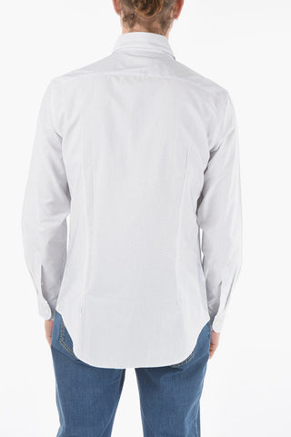 Striped Spread Collar Shirt
