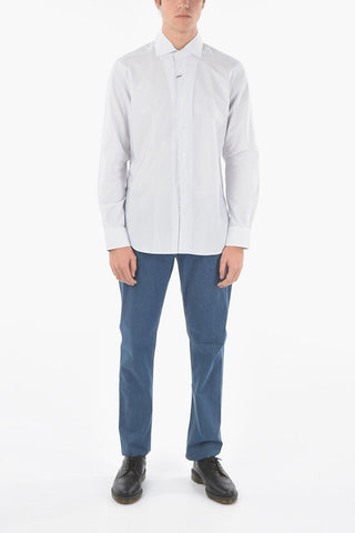 Striped Spread Collar Shirt
