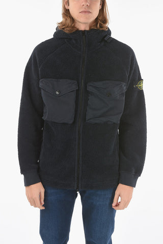 Utility Pocket Front Zipped Pile Hoodie