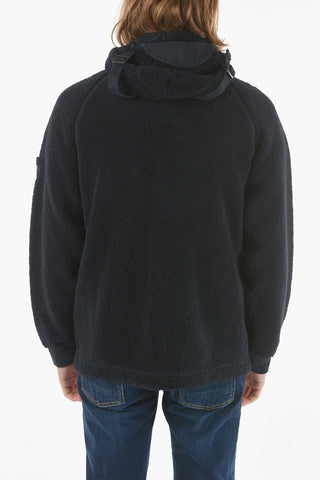 Utility Pocket Front Zipped Pile Hoodie