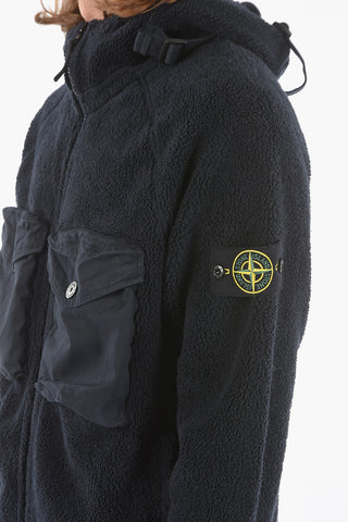 Utility Pocket Front Zipped Pile Hoodie