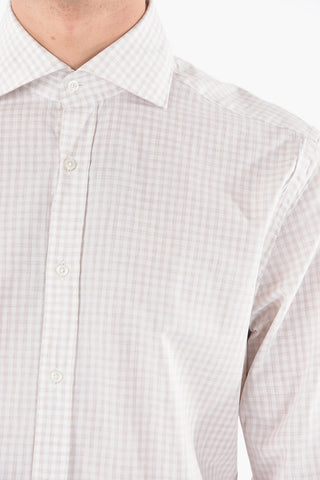 CC COLLECTION Checked Spread Collar Shirt