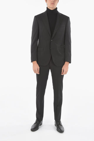 2 Button Flap Pocket Virgin Wool Suit