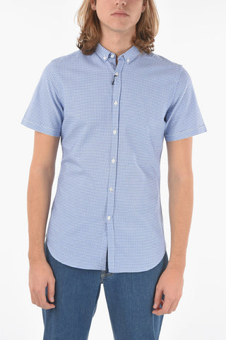 CC COLLECTION Shephard's Check Shirt with Button Down Collar