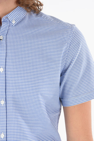 CC COLLECTION Shephard's Check Shirt with Button Down Collar