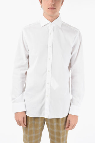 CC COLLECTION Camicia a Righe Hairline in Popeline con Collo Francese