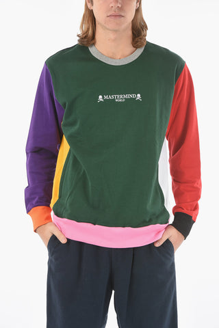 Crew Neck Embroidered Logo Multicolor Sweatshirt