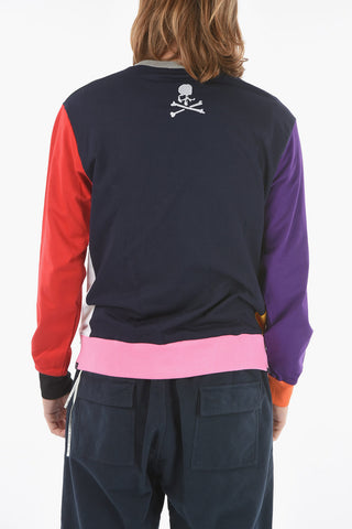 Crew Neck Embroidered Logo Multicolor Sweatshirt