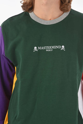 Crew Neck Embroidered Logo Multicolor Sweatshirt