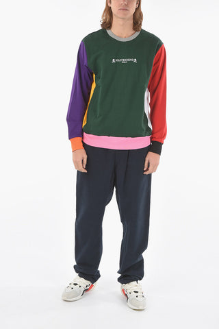 Crew Neck Embroidered Logo Multicolor Sweatshirt