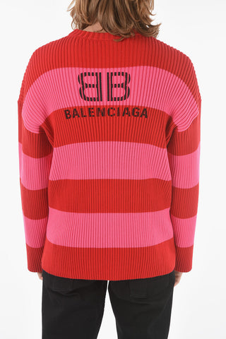 Crew Neck Awning Stripe Cotton UNISEX Pullover