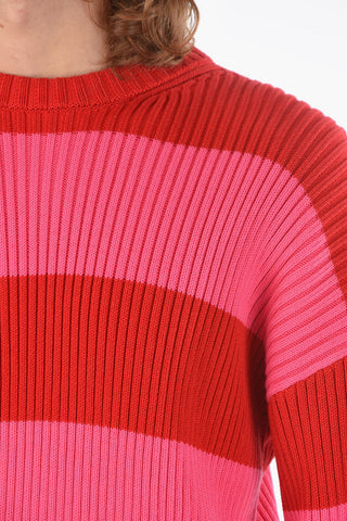 Crew Neck Awning Stripe Cotton UNISEX Pullover