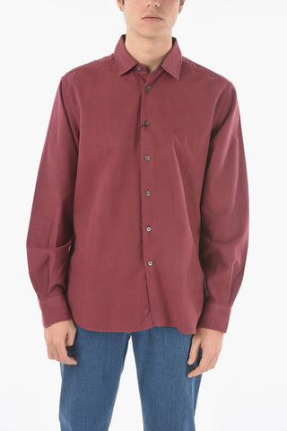 ID Spread Collar Twill Cotton Shirt