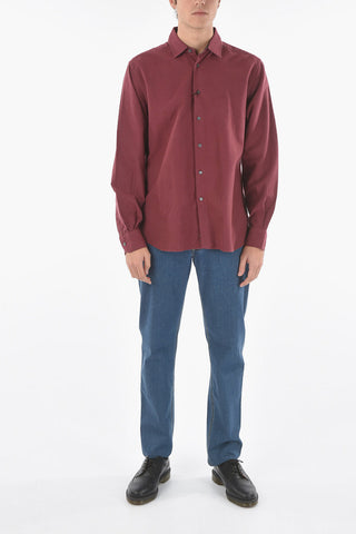 ID Spread Collar Twill Cotton Shirt