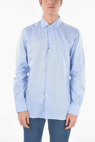 Piquè Cotton Spread Collar Shirt