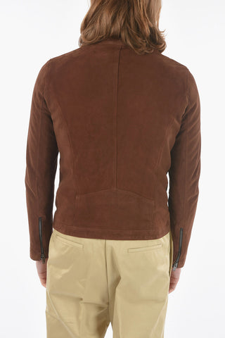 Giubbotto Biker RICK in Pelle Scamosciata con Zip Frontale
