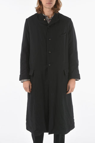 Peak Lapel Vintage Effect Wool Coat