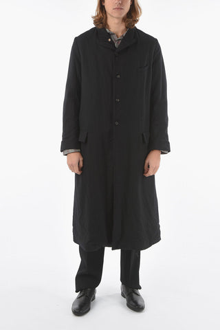 Peak Lapel Vintage Effect Wool Coat