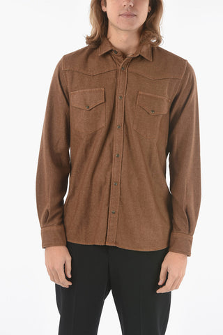 Breast-pocket TESLA Flannel Cotton Shirt
