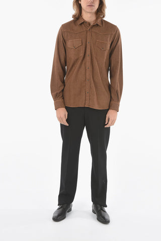 Breast-pocket TESLA Flannel Cotton Shirt
