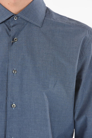Popeline Spread Collar Shirt