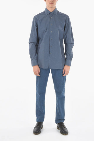 Popeline Spread Collar Shirt