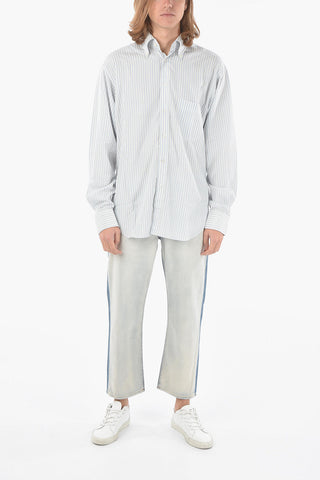 Button-down Awning Stripe Shirt with Breast-pocket