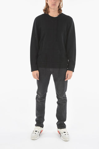 Maglia Girocollo in Cashmere con Dettagli Lace-up