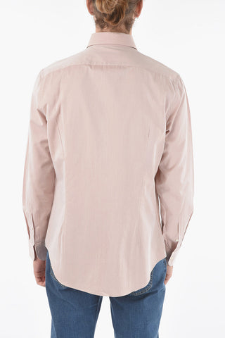 Camicia in Popeline di Cotone con Collo Francese