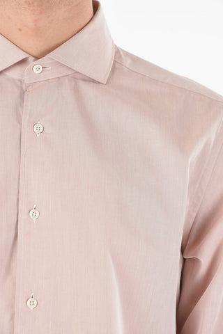 Camicia in Popeline di Cotone con Collo Francese