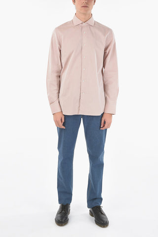 Camicia in Popeline di Cotone con Collo Francese