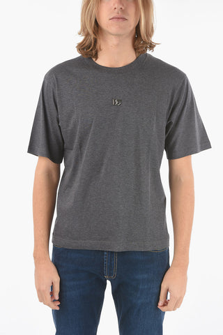 Jersey T-shirt with Logoed Plate