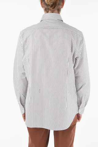 Striped Spread Collar Shirt