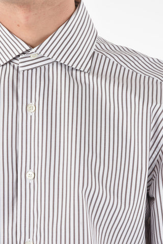 Striped Spread Collar Shirt