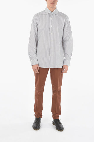 Striped Spread Collar Shirt