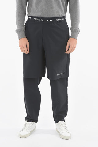 4 HYKE Pantaloni in Doppio Tessuto con Banda Elastica Logata
