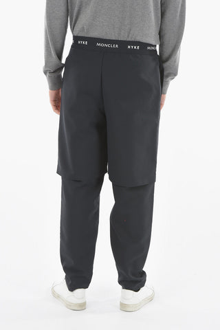 4 HYKE Pantaloni in Doppio Tessuto con Banda Elastica Logata