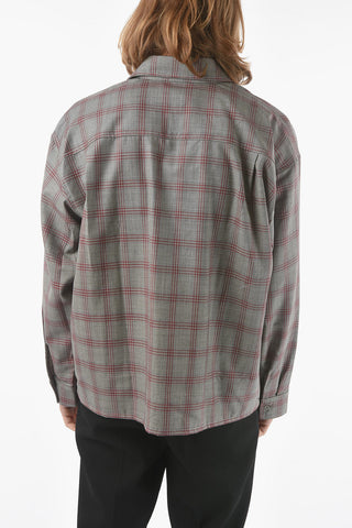 Standard Collar PLAID GRUNGE Plaid Check Wool Shirt