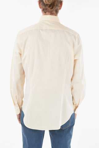 Camicia in Popeline di Cotone con Collo Francese