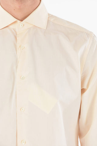 Camicia in Popeline di Cotone con Collo Francese