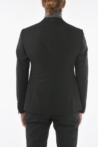 EMPORIO Virgin Wool EVENING Lined Suit with Satin Peak Lapel