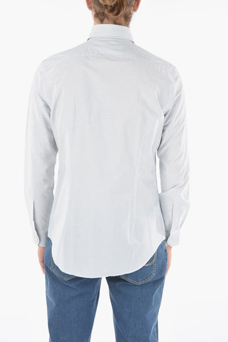 Camicia a Righe Hairline con Collo Francese