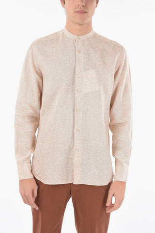 Flax Mandarin Collar Shirt