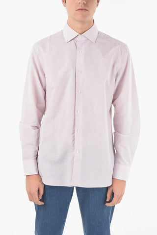 Popeline Cotton Shirt with Spread Collar