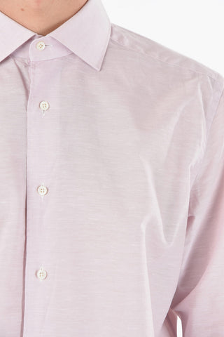 Popeline Cotton Shirt with Spread Collar