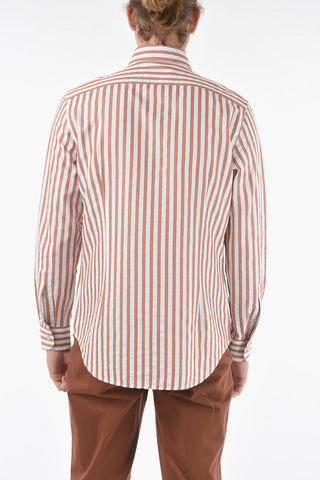 Camicia a Righe Awning con Collo Francese