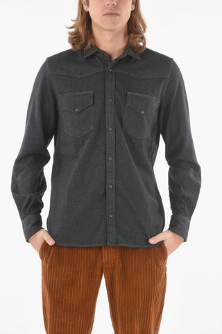 Breast-pocket TESLA Flannel Cotton Shirt