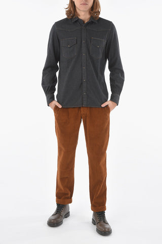 Breast-pocket TESLA Flannel Cotton Shirt