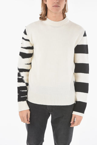 Crew Neck Awning Stripe Virgin Wool Sweater